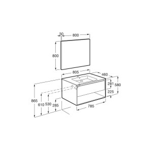 Tenor pack 1t 1 niche inf 800 mm noyer - ROCA A852087517 
