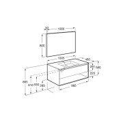 Tenor pack 1t 1 niche inf 1000 mm gris galet brillant - ROCA A852088516 