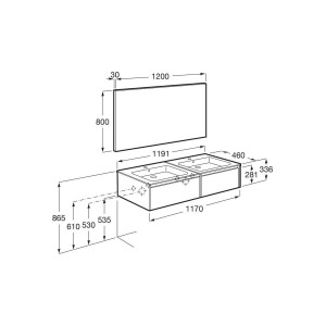 Tenor pack 1t 1 niche inf 1200 mm blc brillant - ROCA A852094806 