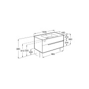 Victoria-n unik (meuble+lavabo) 2 tiroirs 1000 mm blanc mat - ROCA A852098509 