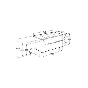 Victoria-n unik (meuble+lavabo) 2 tiroirs 1000 mm blanc mat - ROCA A852098509 
