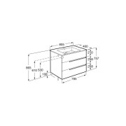 Victoria-n unik (meuble+lavabo) 3 tiroirs 800 mm onyx - ROCA A852102531 