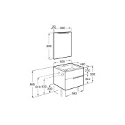 Victoria-n pack (meuble+lavabo+miroir+applique) 2 tiroirs droite 600 mm noyer - ROCA A852105517 