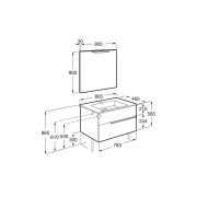 Victoria-n pack (meuble+lavabo+miroir+applique) 2 tiroirs 800 mm noyer - ROCA A852107517 