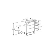 Optica unik 3 tiroirs et lavabo porcelaine 600 mm frêne clair - ROCA A852456541 