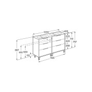 Optica unik 6 tiroirs et lavabo porcelaine 1200 mm frêne clair - ROCA A852458541 