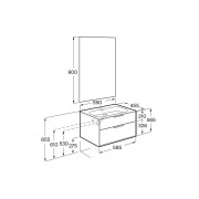 Optica pack 2 tiroirs 600 mm noyer - ROCA A852459517 