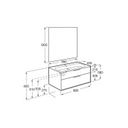 Optica pack 2 tiroirs 1000 mm noyer - ROCA A852462517 
