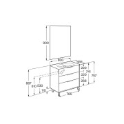Optica pack 3 tiroirs 800 mm blanc mat - ROCA A852465509 