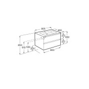 Tenue unik (meuble + lavabo plan procelaine) 2 tiroirs 800mm bleu nuit mat - ROCA A852486538 