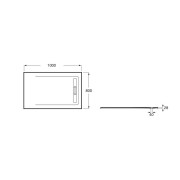 Receveur de douche 1000X800 Gris Ardoise Aquos - ROCA AP6013E832001200 