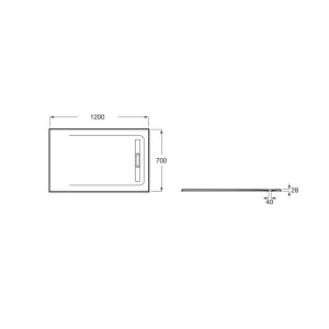 Aquos Receveur Stonex Avec Vidage 1200X700 Beige - ROCA AP6014B02BC01650 