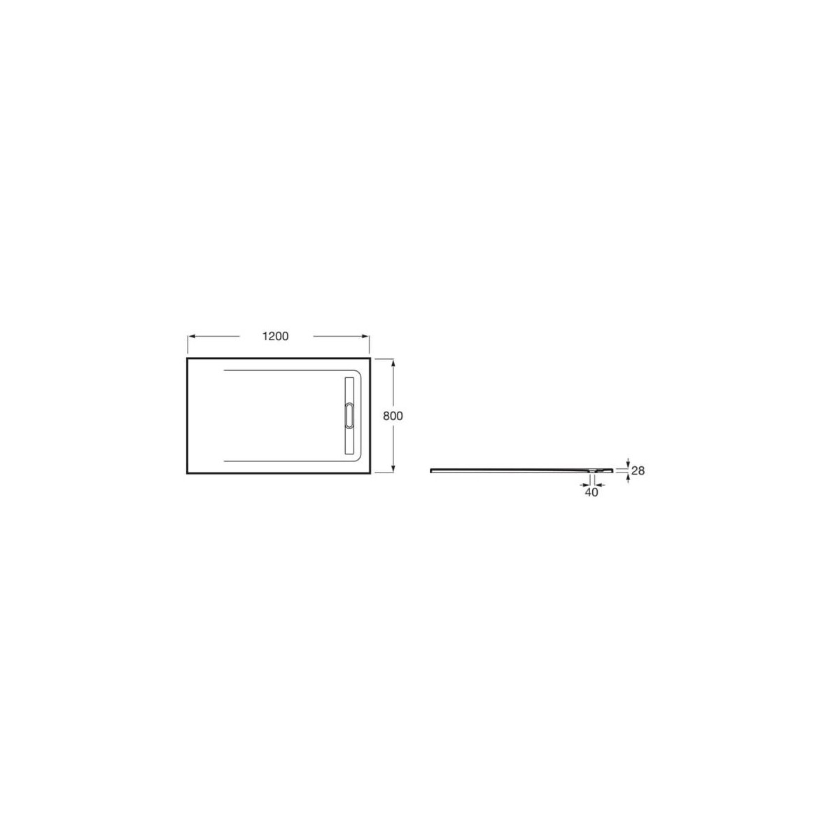 Receveur de douche 1200X800 Noir Aquos - ROCA AP6014B032001400 