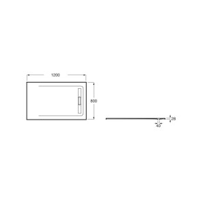 Receveur de douche 1200X800 Noir Aquos - ROCA AP6014B032001400 