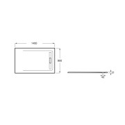 Aquos Receveur Stonex Avec Vidage 1400X900 Perle - ROCA AP60157838401630 