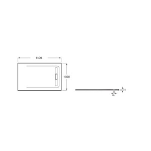 Receveur de douche 1400X1000 Noir Aquos - ROCA AP6015783E801400 