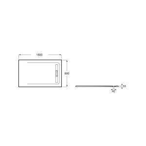 Receveur de douche 1800X800 Noir Aquos - ROCA AP60170832001400 