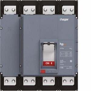 Interrupteur boitier moulé h3+ PW1600  4 Poles 800A - HAGER HMQ801AR 