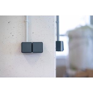 cubyko Support d'encastrement simple associable à griffes gris IP55 - HAGER WNA401G 