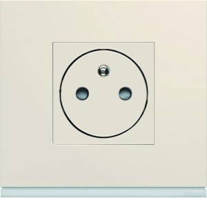 Enjoliveur gallery prise de courant affleurante 2P+T, finition Dune - HAGER WXD106D 