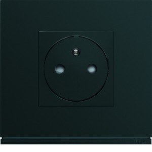 Enjoliveur gallery prise de courant affleurante 2P+T, finition Night - HAGER WXD106N 