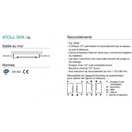 Sèche-serviette ACOVA - ATOLL Spa eau chaude 966W SL-170-060-05