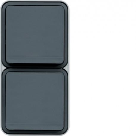 cubyko PC dble vert 2P+T gris HAGER WNC132