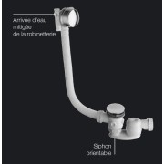 VIDAGE REMPLISSAGE BAIGNOIRE PAR TROP PLEIN  LAITON  58 CM NOIR - CRISTINA ONDYNA VE26313