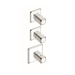 Façade mitigeur thermostatique encastré pour lavabo ITALY Chromé + Plaque laiton -  CRISTINA ONDYNA IT77251