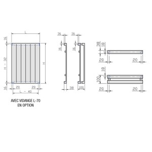 Radiateur chauffage central ACOVA - PLANEA Vertical simple 1342W PLH-180-077