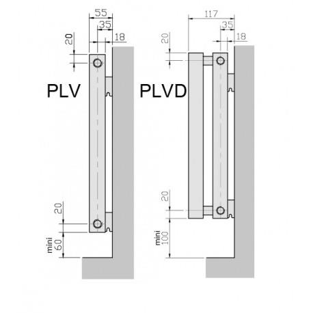 Radiateur chauffage central ACOVA - PLANEA Horizontal double 1083W PLVD-070-090