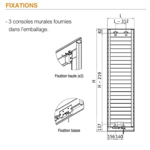 Radiateur electrique ACOVA ALTIMA vertical 1500W - inertie fluide - TMH-150-060/GF