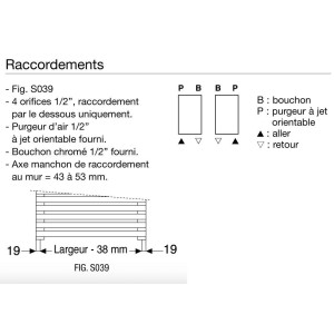 Sèche-serviette ACOVA - CALA eau chaude simple ou double