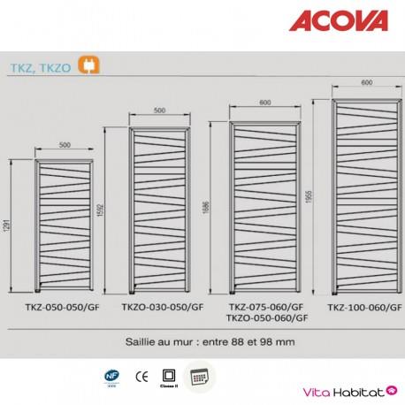 Sèche-serviette ACOVA KAZEANE électrique 500 W - TKZ-050-050/GF
