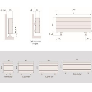 Radiateur électrique ACOVA - FASSANE  Plinthe 500W - inertie fluide - TVLXD-050-050/F
