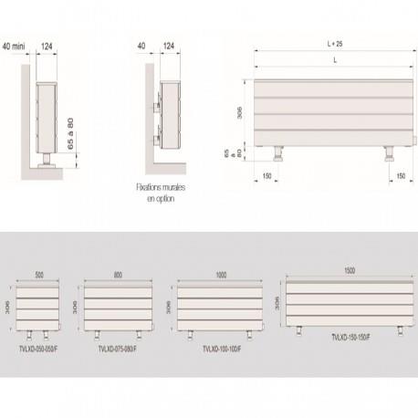 Radiateur electrique ACOVA FASSANE Plinthe 1000W - inertie fluide - TVLXD-100-100/F