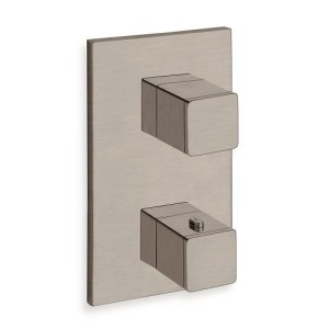 FACADE EXTERNE QUADRI LAITON THERMOSTATIQUE  2 SORTIES METAL BROSSE - CRISTINA ONDYNA XQ85277