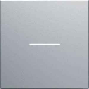 Enjoliveur interrupteur a voyant  2 modules titane GALLERY -  HAGER WXD001T