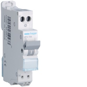 Disj. 1P+N 3kA C6A SanVis 1M - DISJONCTEURS PH+N  HAGER MFS706