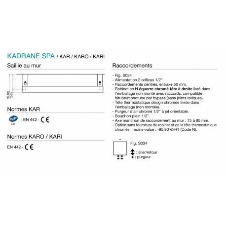 Sèche-serviette eau chaude ACOVA KADRANE SPA Inox 330W - KARI-130-045