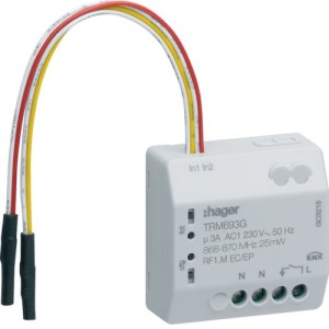 1 sortie 230V + 2E KNX radio - TEBIS  HAGER TRM693G