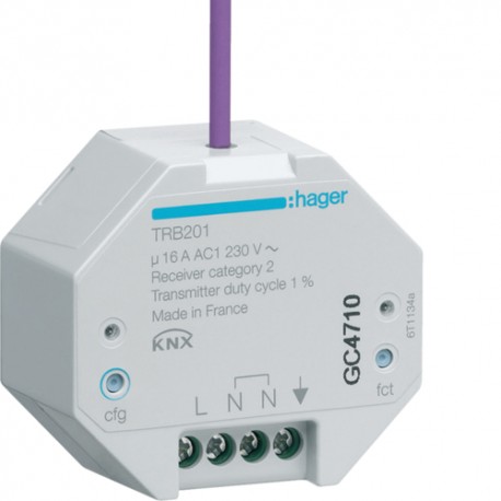 1 Sortie 16A à enc. radioQL - TEBIS  HAGER TRB201