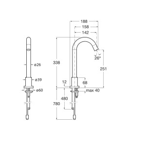 Loft-E Rob Electro.Bec Haut Lav (Piles) - A5A3143C00 ROCA