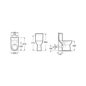 Pack Wc S/Hh Access Lunette Fermee Sans Chute Blanc - ROCA A349239000
