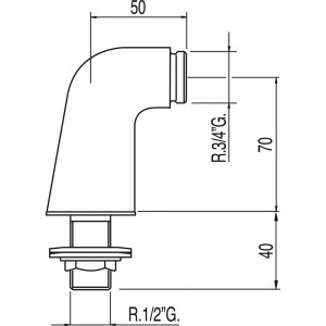 Adaptateur coudé baignoire/douche 2 unités avec silencieux - TRES 134870