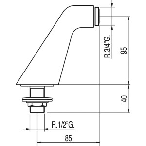 Adaptateur coudé baignoire/douche 2 unités avec silencieux - TRES 134871