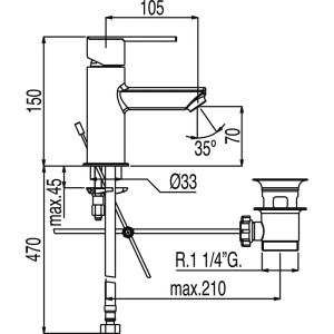 Mitigeur lavabo  - TRES 181103