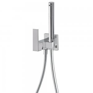 Mitigeur encastrable pour bidet/wc  Support dorite ou gauhe, interchangeable. Flexible satin. - TRES 00612301