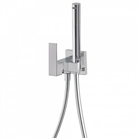 Mitigeur encastrable pour bidet/wc  Support dorite ou gauhe, interchangeable. Flexible satin. - TRES 00612301