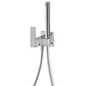 Mitigeur encastrable pour bidet/wc  Support dorite ou gauhe, interchangeable. Flexible satin. - TRES 00612301